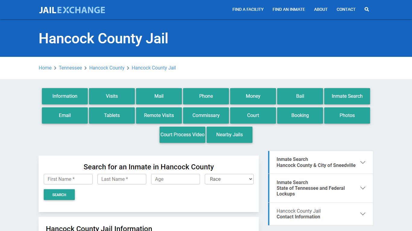 Hancock County Jail Roster Lookup, TN, Inmate Search