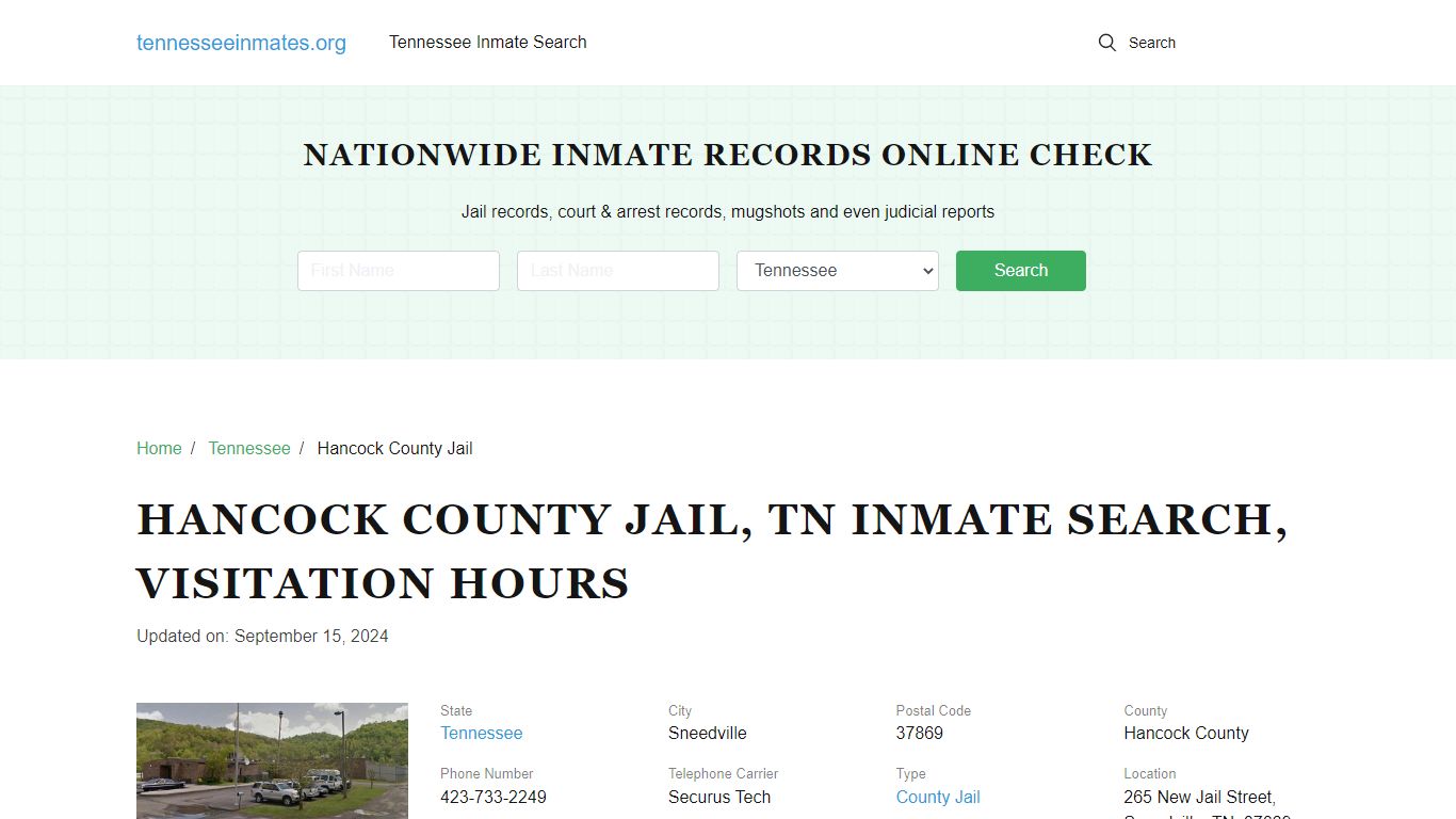 Hancock County Jail , TN Inmate Search, Visitation Hours